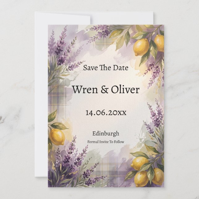 Scottish Italian Heritage Save the Date Card (Front)