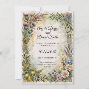 Scottish Italian Heritage Wedding Invitation