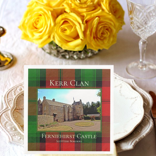 Scottish Kerr Clan Ferniehirst Castle Paper Napkin (Creator Uploaded)