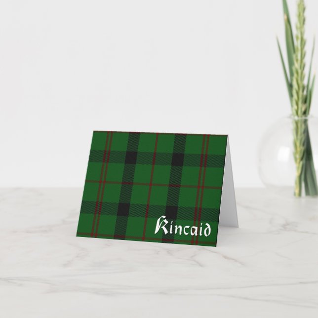 Scottish Kincaid Clan Tartan Plaid Note Cards (Front)