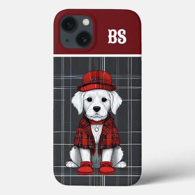 scottish landlord dog in kilt and cap Case-Mate iPhone case (Back)