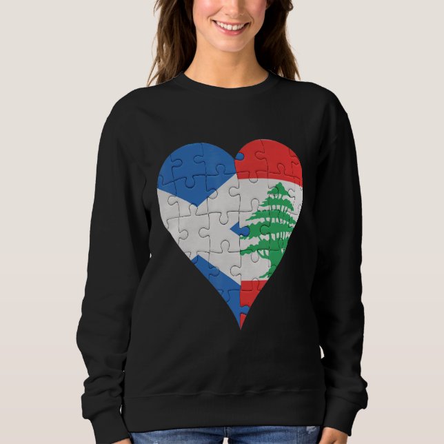 Scottish Lebanese Flag Heart Sweatshirt (Front)