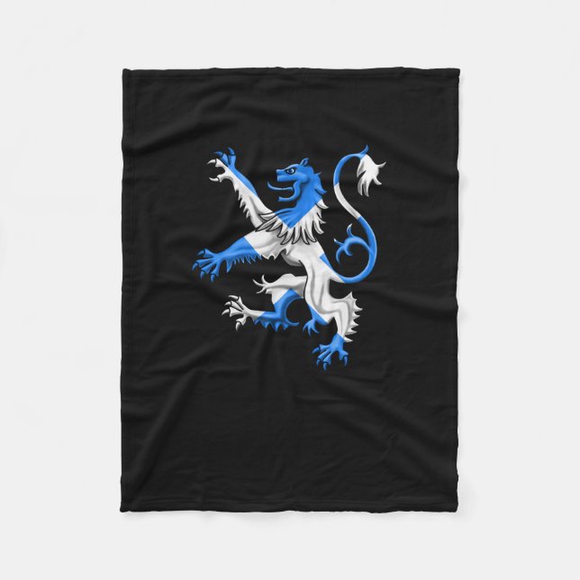 Scottish Lion In St. Andrew’s Colours Fleece Blanket (Front)