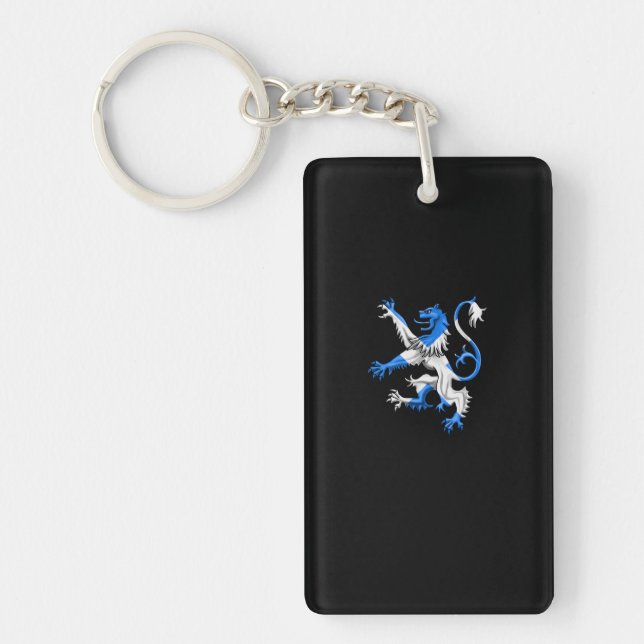 Scottish Lion In St. Andrew’s Colours Key Ring (Front)