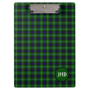 Scottish MacDonald Tartan Monogram  Clipboard
