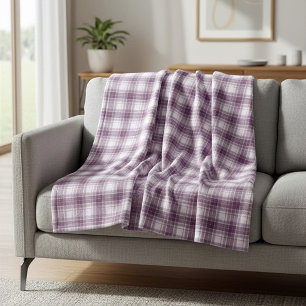 Scottish Mauve Heritage Plaid Fleece Blanket
