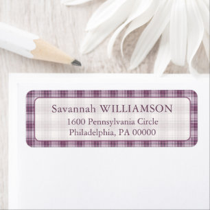 Scottish Mauve Heritage Plaid Return Address