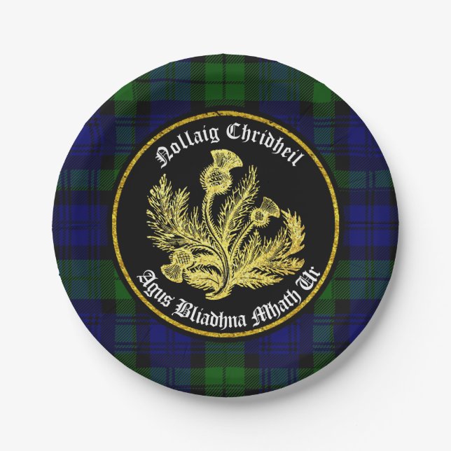 Scottish Merry Christmas and Happy New Year Paper Plate (Front)