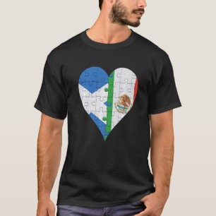 Scottish Mexican Flag Heart T-Shirt