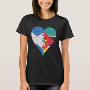 Scottish Mozambican Flag Heart T-Shirt