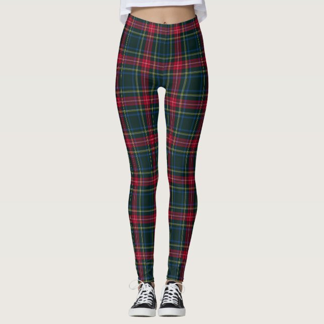 Scottish Pattern Leggings Tartan Plaid (Front)