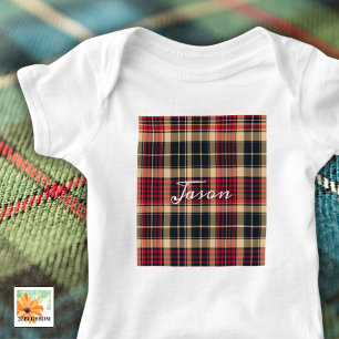 scottish pattern with name fashionable baby baby bodysuit