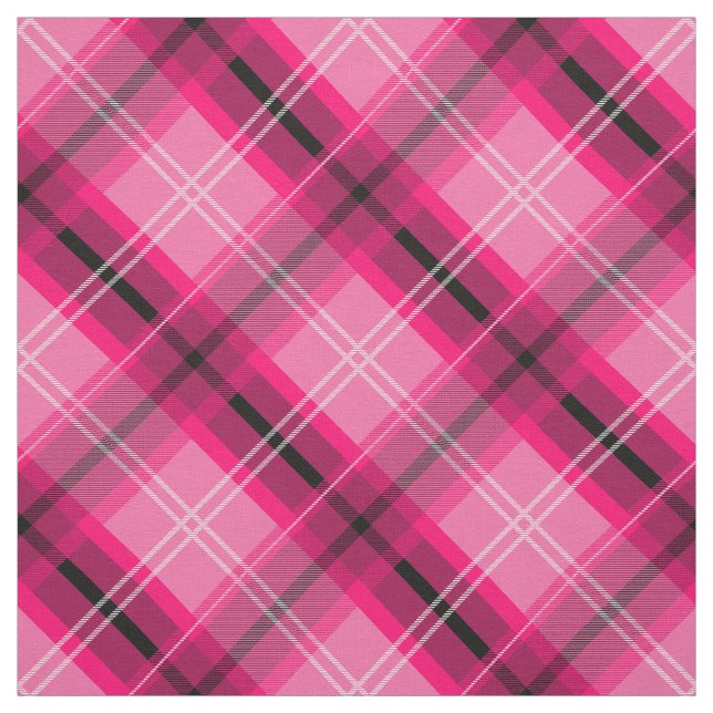 Scottish pink plaid, diagonal fabric (Swatch)