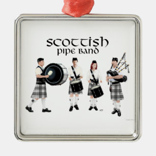 Scottish Pipe Band Metal Tree Decoration