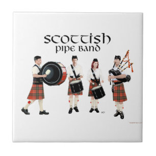 Scottish Pipe Band - Red Kilts Tile