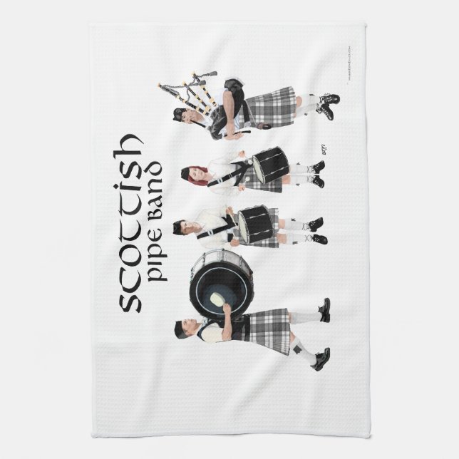 Scottish Pipe Band Tea Towel (Vertical)