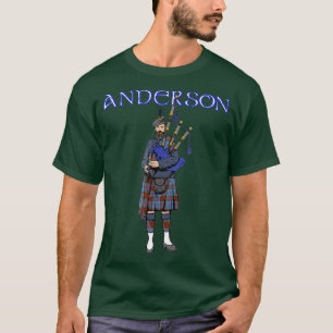 Scottish Piper ANDERSON Clan Tartan  Scotland T-Shirt