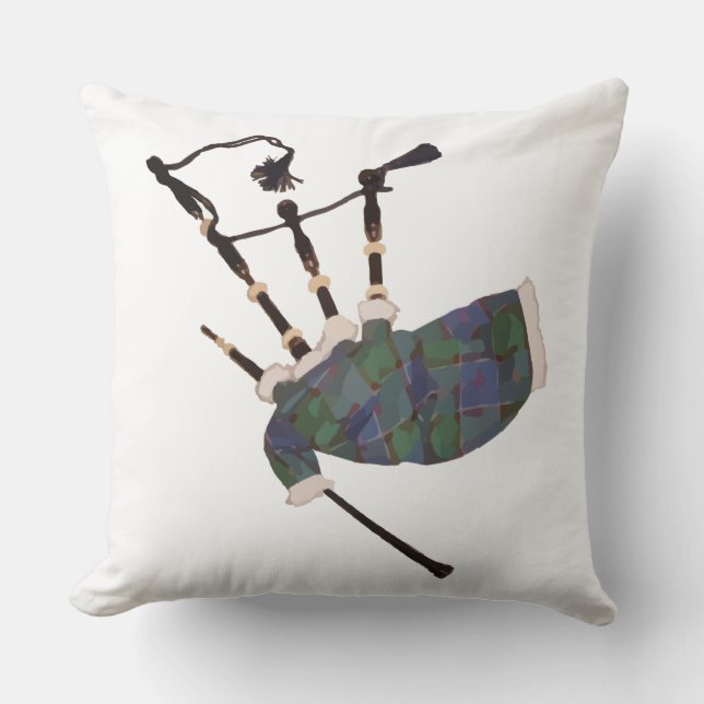 scottish plaid bagpipes cushion (Front)