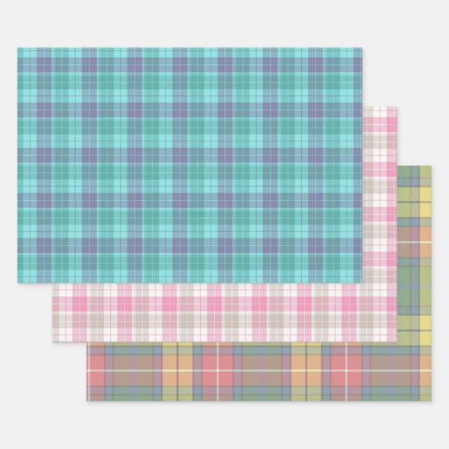 Scottish Plaid Patterns Wrapping Craft Paper (Set)