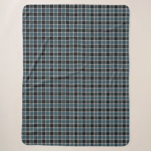 Scottish plaid teal pattern tartan sherpa blanket