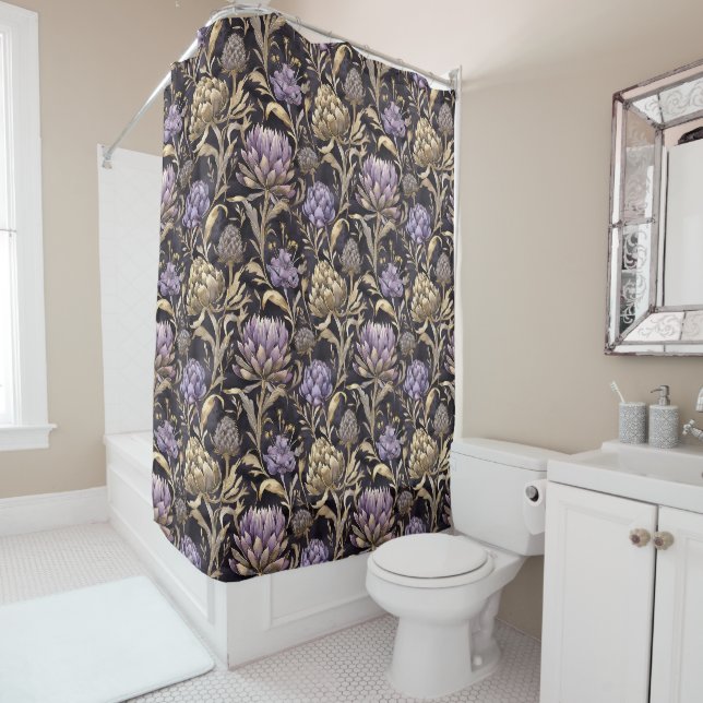 Scottish Purple Shower Curtain (In Situ)