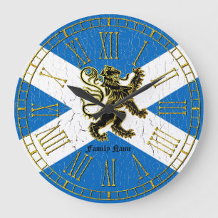 Scottish Rampant Flag Personalise Large Clock