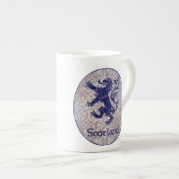 Scottish Rampant Lion Navy Blue Celtic Knot