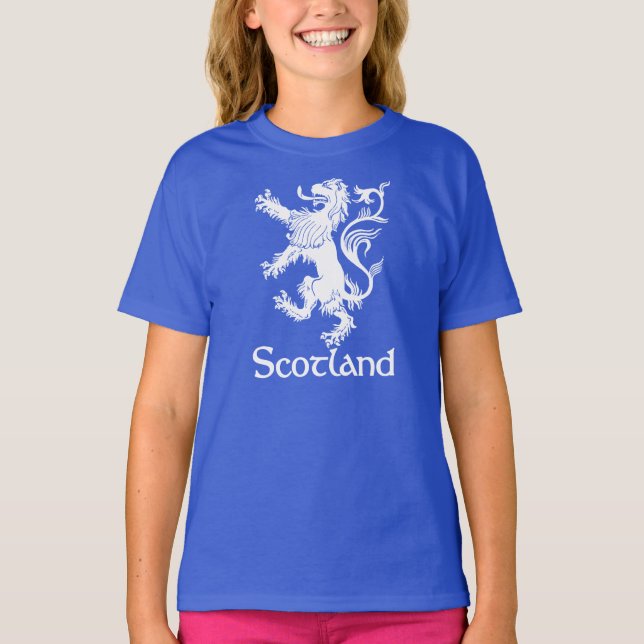Scottish Rampant Lion Navy Blue T-Shirt (Front)