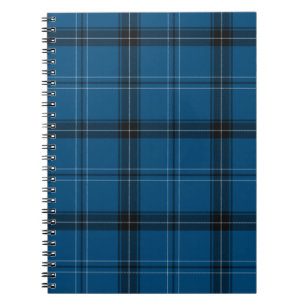 Scottish Ramsay Blue Tartan Spiral Notebook