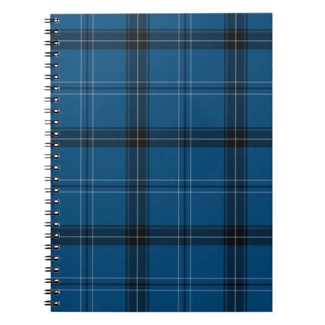 Scottish Ramsay Blue Tartan Spiral Notebook (Front)
