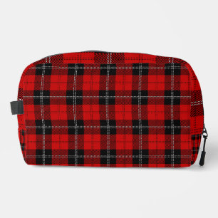Scottish Red And Black Tartan Dopp Kit
