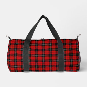Scottish Red And Black Tartan Duffle Bag