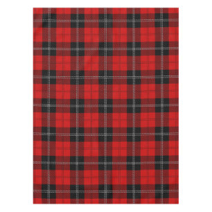 Scottish Red And Black Tartan Tablecloth