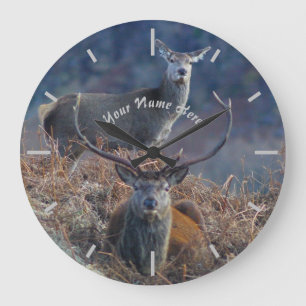 Scottish Red Deer Large Clock