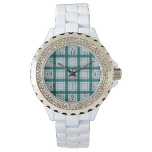 Scottish Red Green White Tartan Watch
