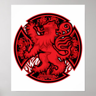 Scottish Red Lion Cross Poster