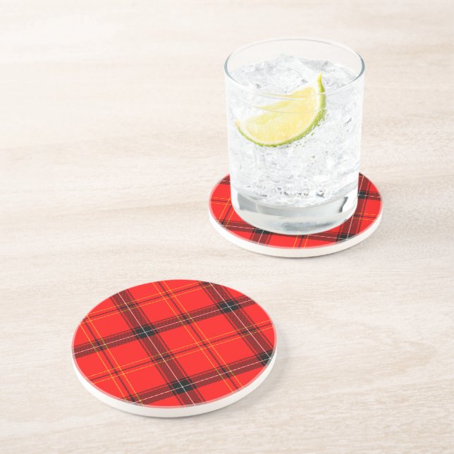 Scottish Red Tartan Coaster (Side)