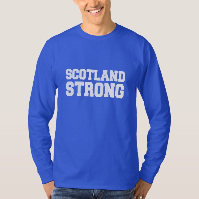 Scottish Referendum Scotland on Blue T-Shirt (Front)