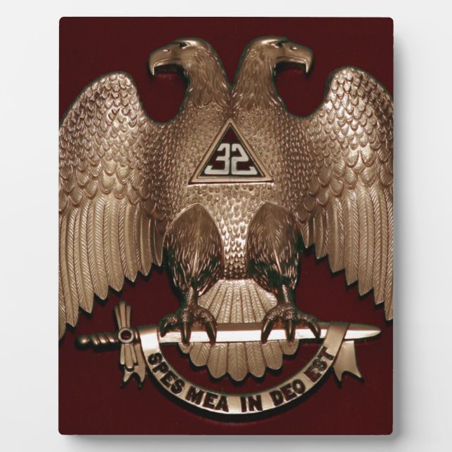 Scottish Rite 32 degree Mason Double Eagle Red Plaque (Front)