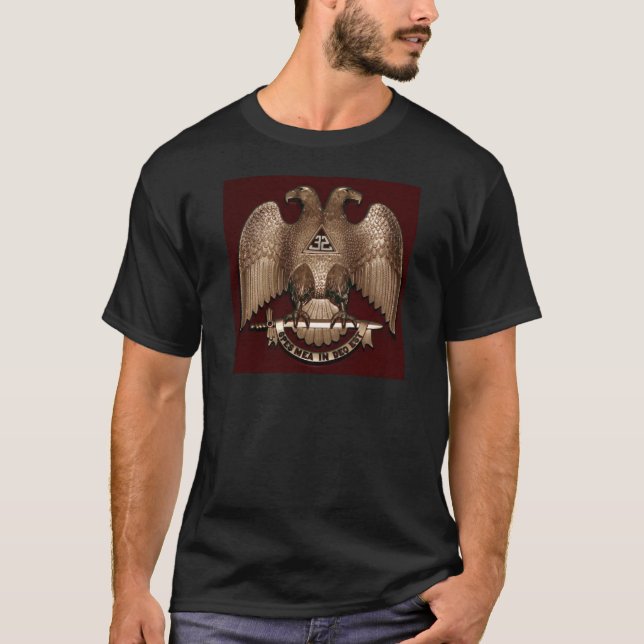 Scottish Rite 32 degree Mason Double Eagle Red T-Shirt (Front)