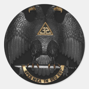 Scottish Rite 32 Degree Mason Eagle Classic Round Sticker