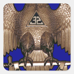 Scottish Rite 32 Degree Royal Blue Square Sticker