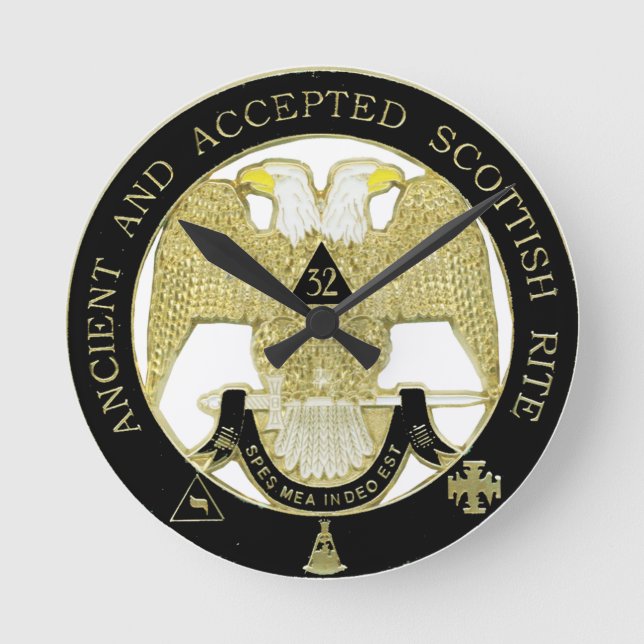 Scottish Rite Round Clock (Front)