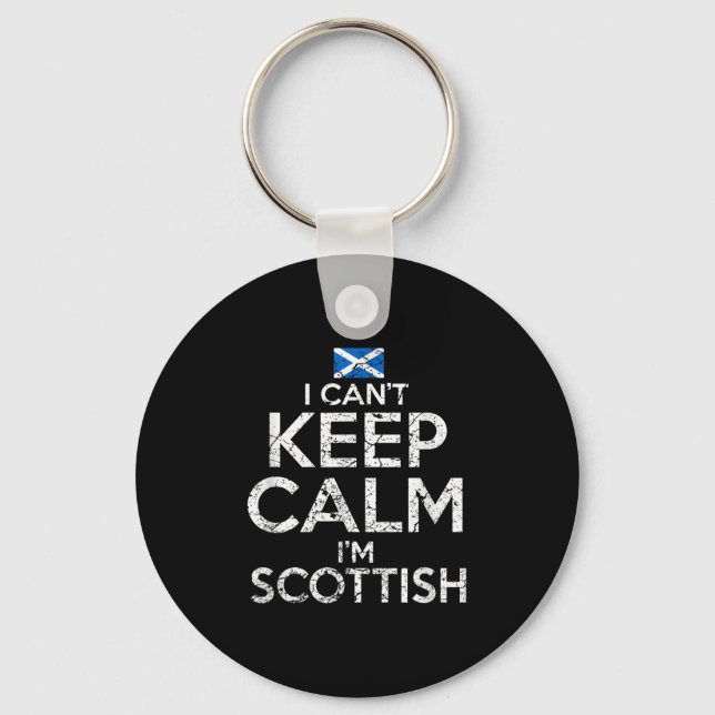 Scottish Roots Scotland Scots Can't Keep Calm Funn Key Ring (Front)