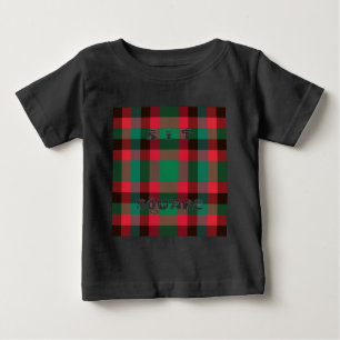 Scottish Royal Chequered Tartan Plaid with Text Baby T-Shirt