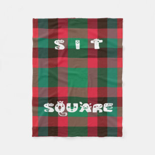 Scottish Royal Chequered Tartan Plaid with Text Fleece Blanket