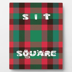 Scottish Royal Chequered Tartan Plaid with Text Plaque