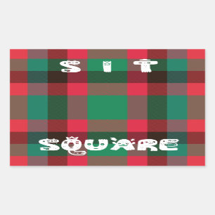 Scottish Royal Chequered Tartan Plaid with Text Rectangular Sticker