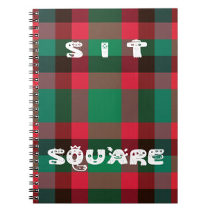 Scottish Royal Chequered Tartan Plaid with Text Spiral Notebook