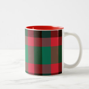 Scottish Royal Chequered Tartan Plaid with Text Two-Tone Coffee Mug